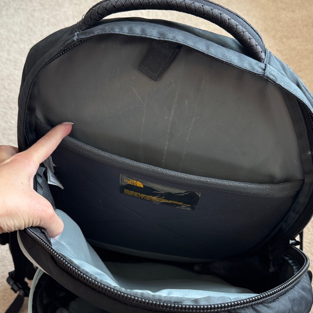 The North Face Black Backpack with White Bungee - Picture 4 of 8